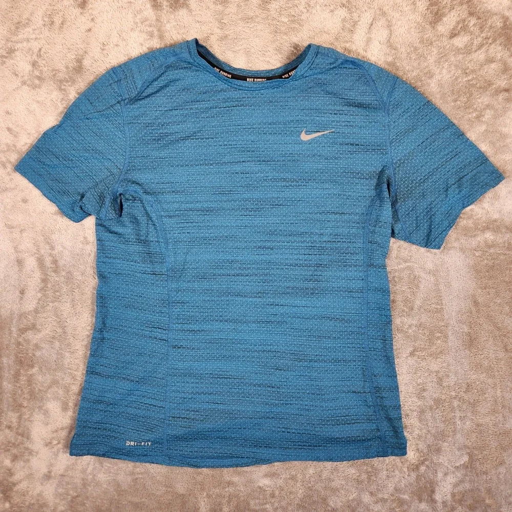 Nike Running Dri-FIT Shirt Mens Large Blue Excellent Space Dye 718348-438